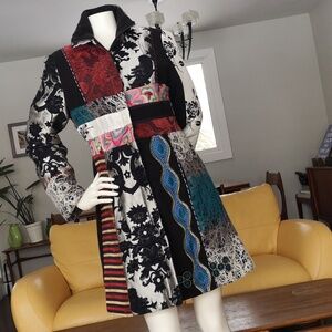 Alison Sheri funky multi-patterned coat